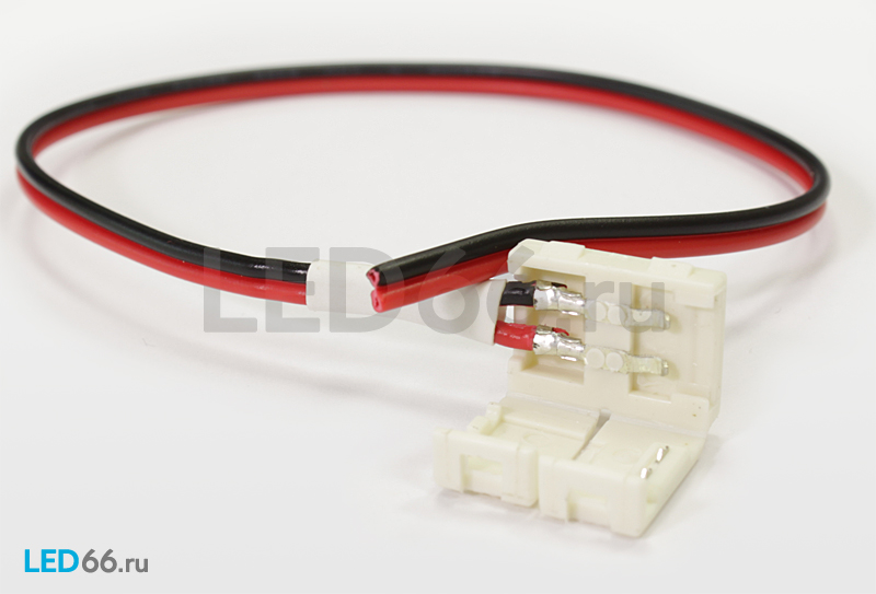 Коннекторы для светодиодной ленты   Коннектор для светодиодной ленты 2-х контактный для подключения к блоку питания