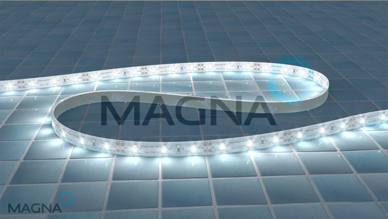 Влагозащищиенная светодиодная лента Magna Magna Type S IP67 включенная