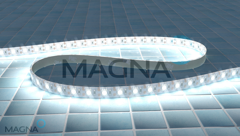 Влагозащищиенная светодиодная лента Magna Magna Type XL IP67 включенная